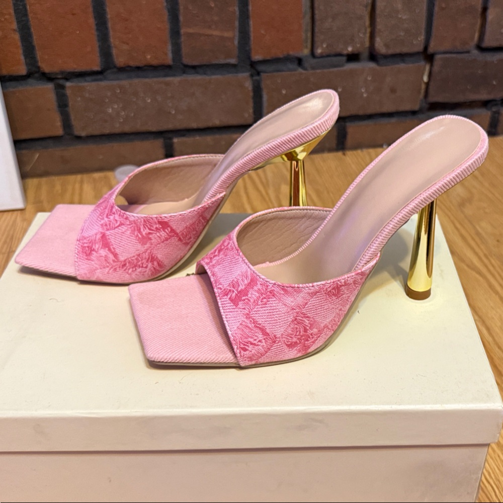 SHEIN Pink and Gold Heels
